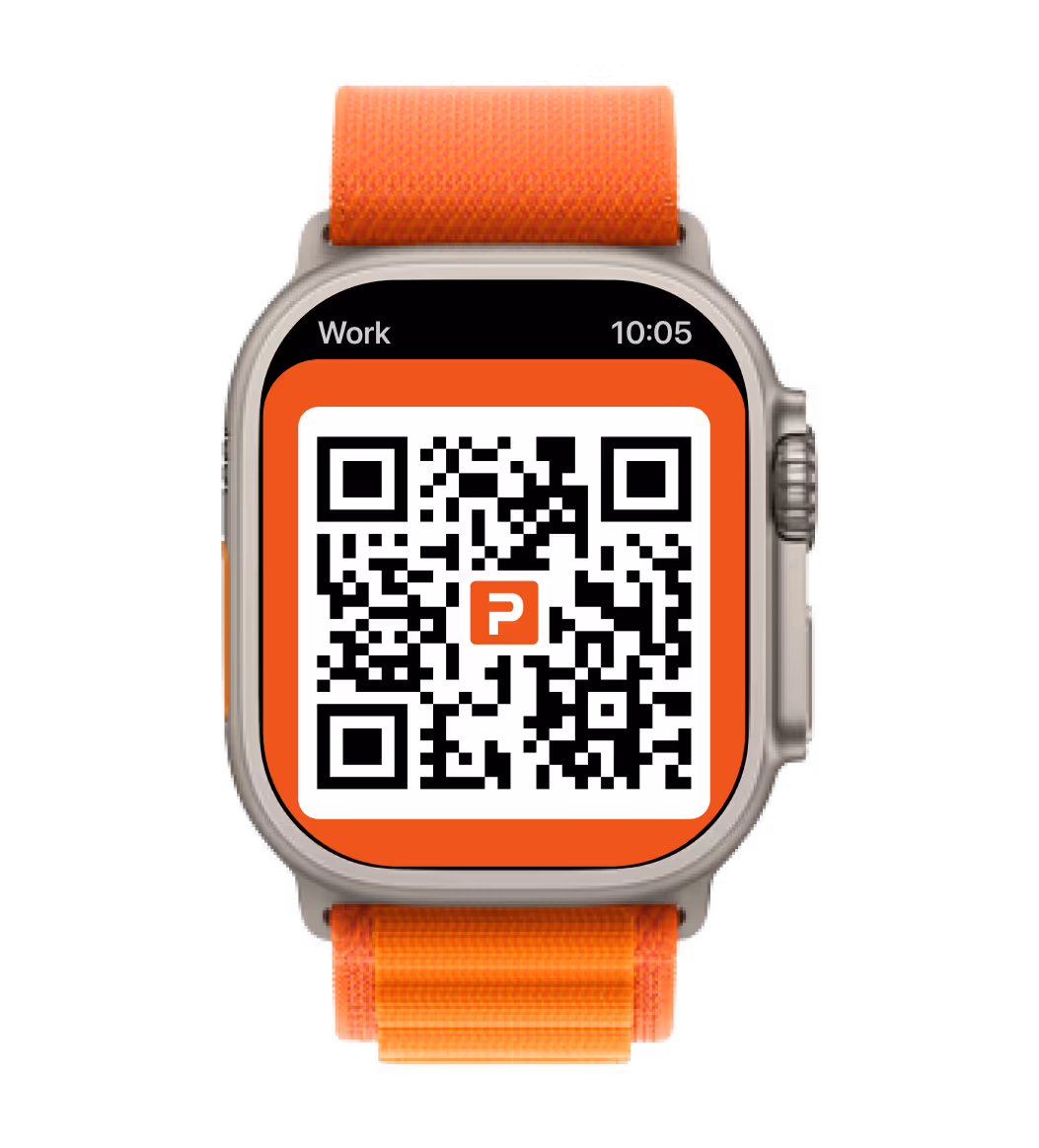 A Blinq digital business card widget on an Apple Watch