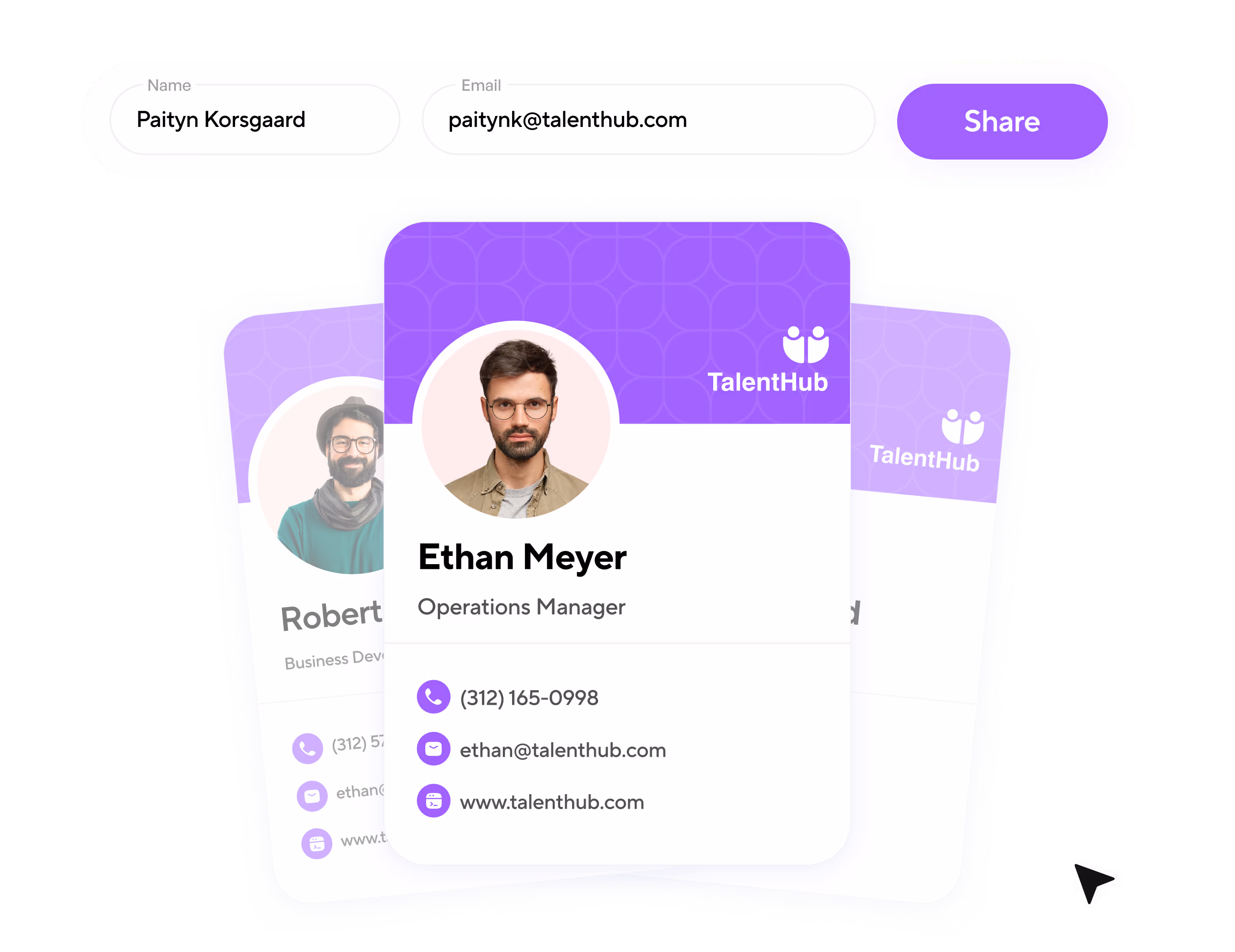 Example Blinq digital business card explaining centralised management