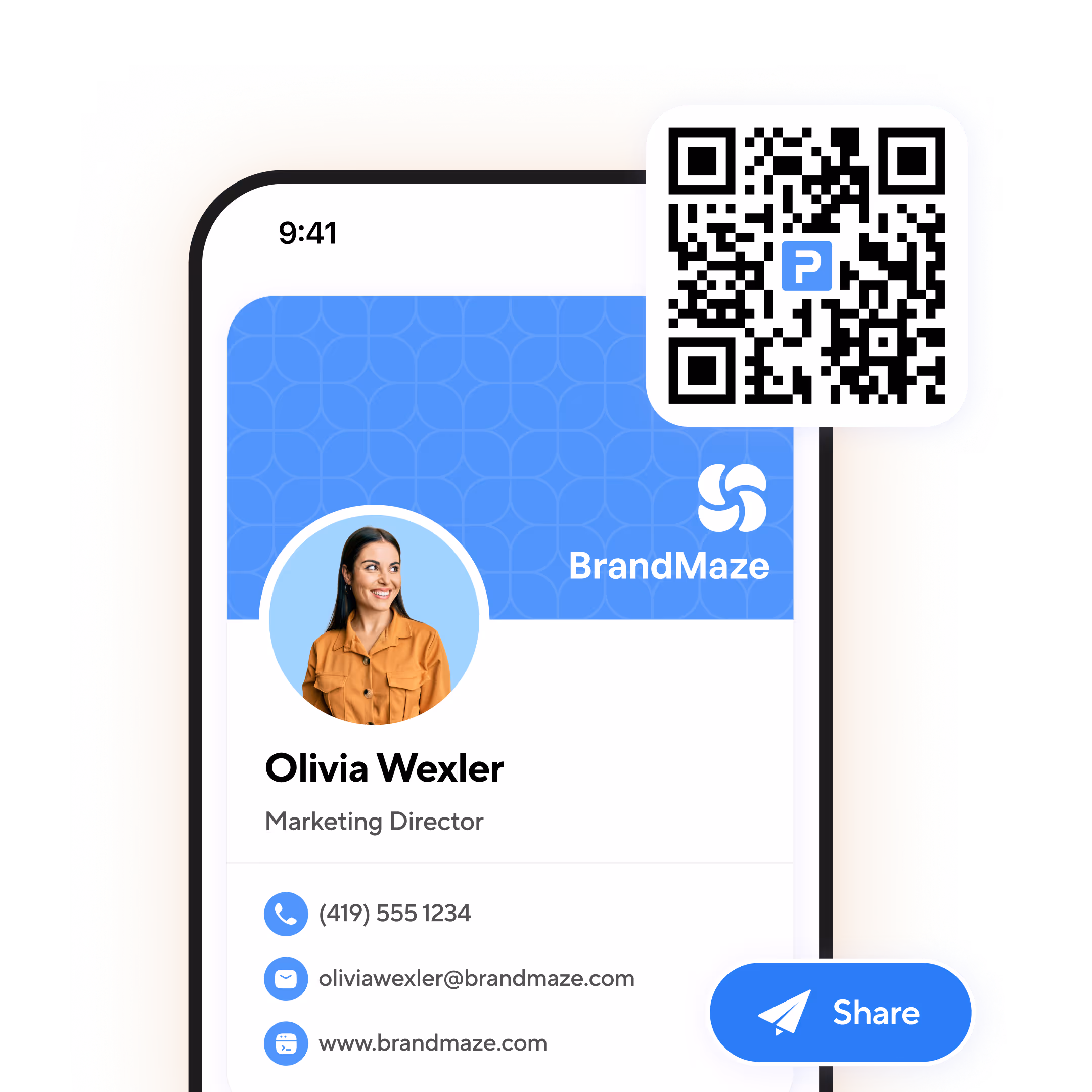 A Blinq Card and QR code